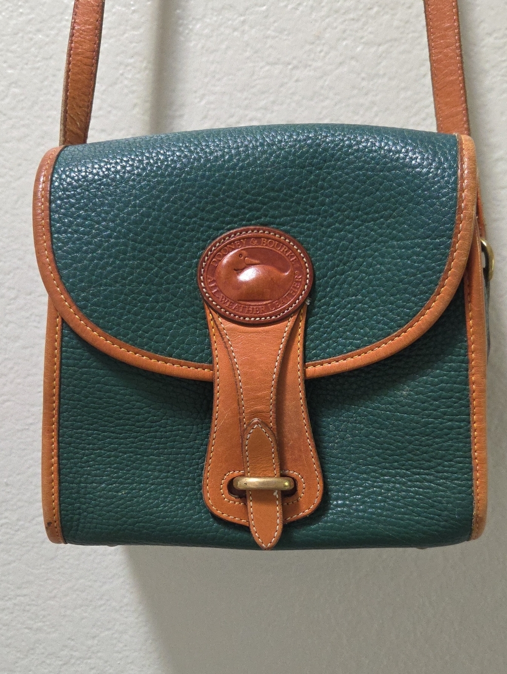 Vintage Dooney & Bourke Essex Crossbody Bag Green 90s Equestrian